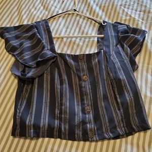 Navy and gray crop top